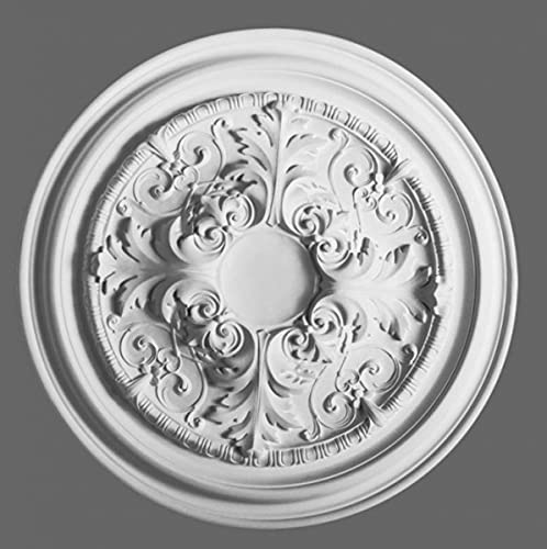 Rosace de plafond en plâtre baroque et stuc moulé fait main 69,5 cm