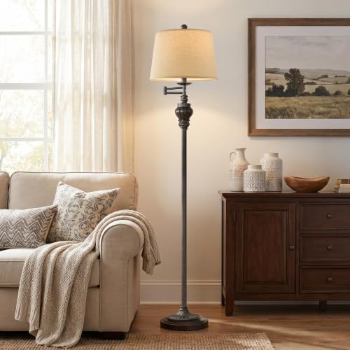 Image of Vintage Floor Lamp with 350 Adjustable Swing Arm 61 inch Lamps for Living Room
