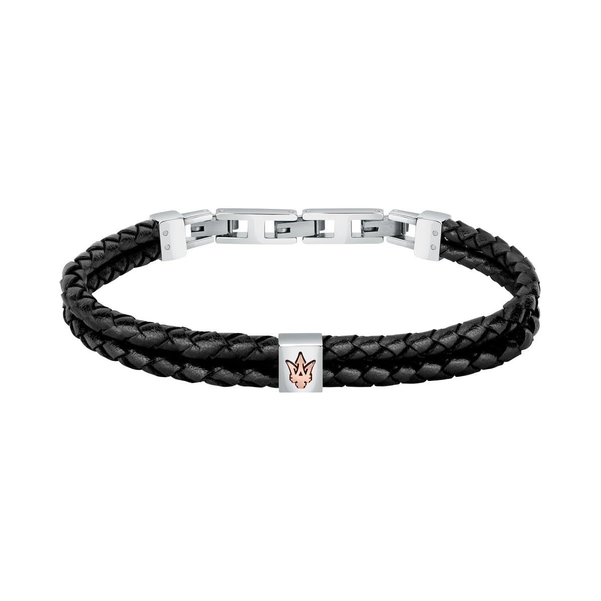 Jewels Bracciale Uomo in Acciaio,pelle riciclata,IP oro rosa - JM422AVE13