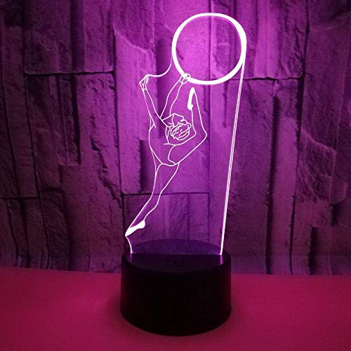 HYDYI Nueva Gimnasia Rítmica Luz De Noche En 3D Toque De Colores Led Luz Visual Figura Lámpara De Mesa 3D