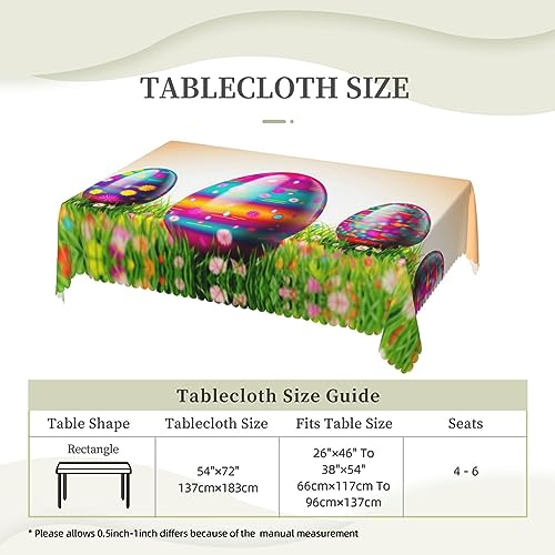 Nappe rectangulaire colorée œuf de Pâques lavable 137x183cm - 7