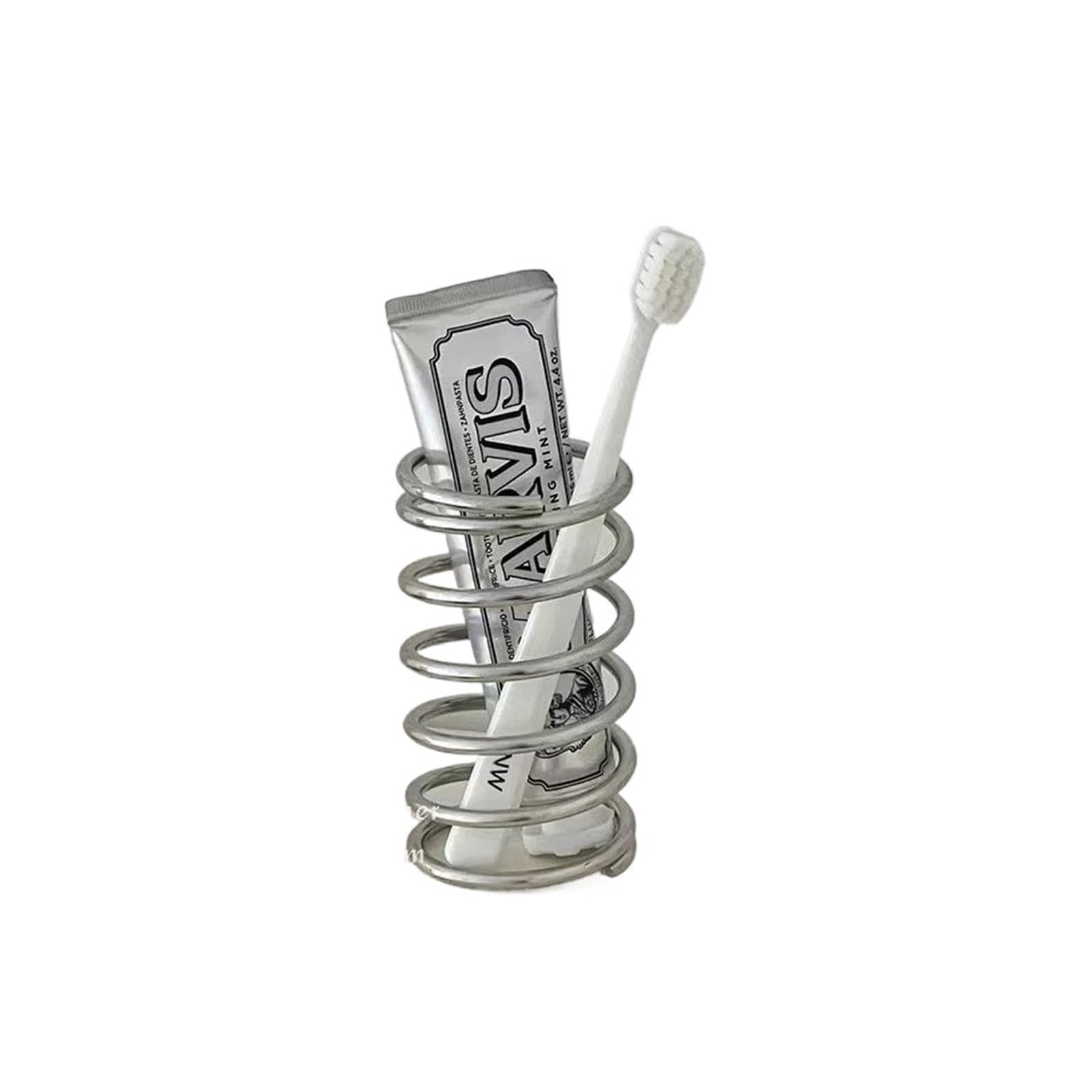 1pcs Stainless Steel Storage Rack, Multipurpose Holder For Toothpaste Toothbrush Makeup Brush Home Bathroom Decoration