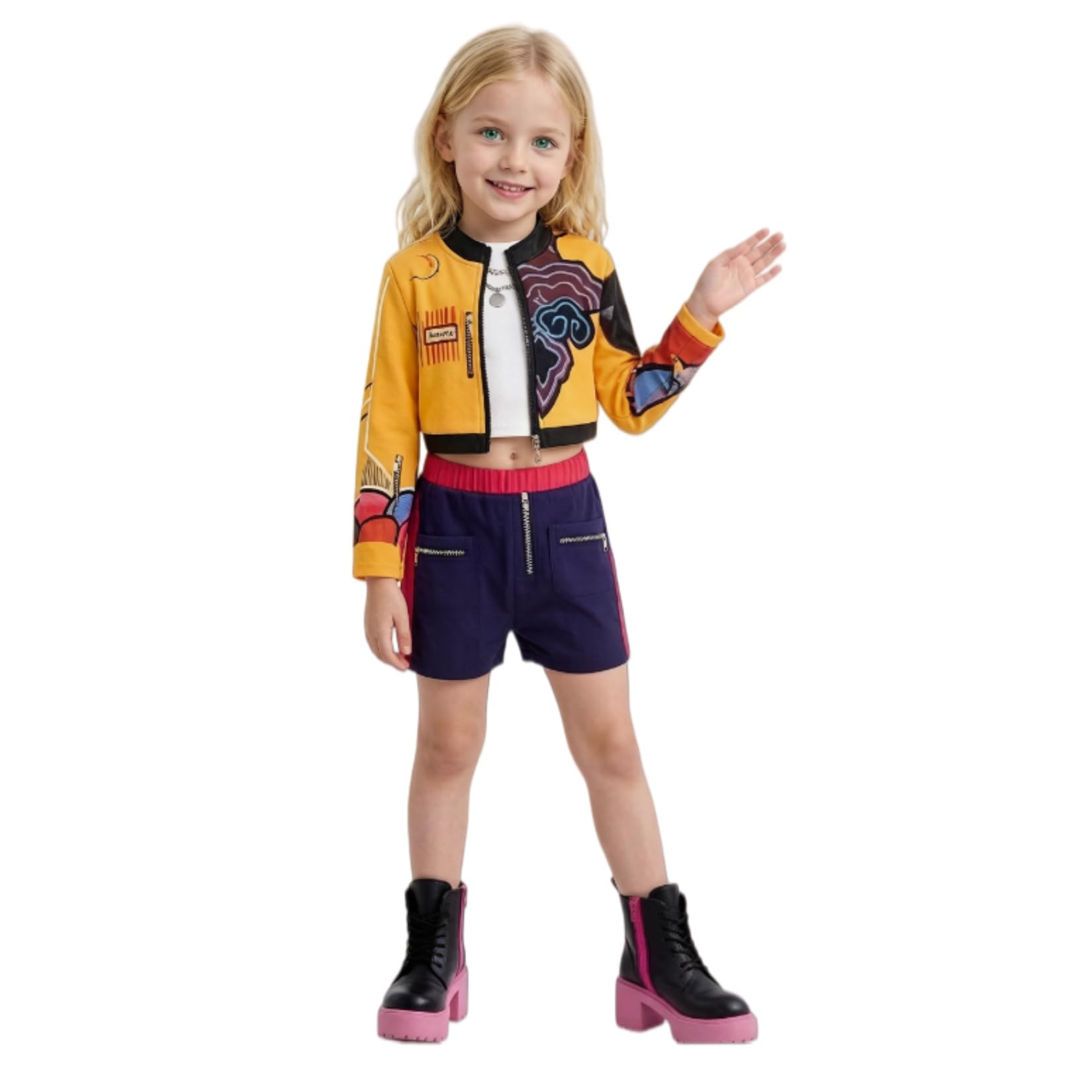 Kids Halloween Cosplay Costume Black Polyester 3 Pcs Set K-pop Fashion Performance Outfit for Girls — view 8