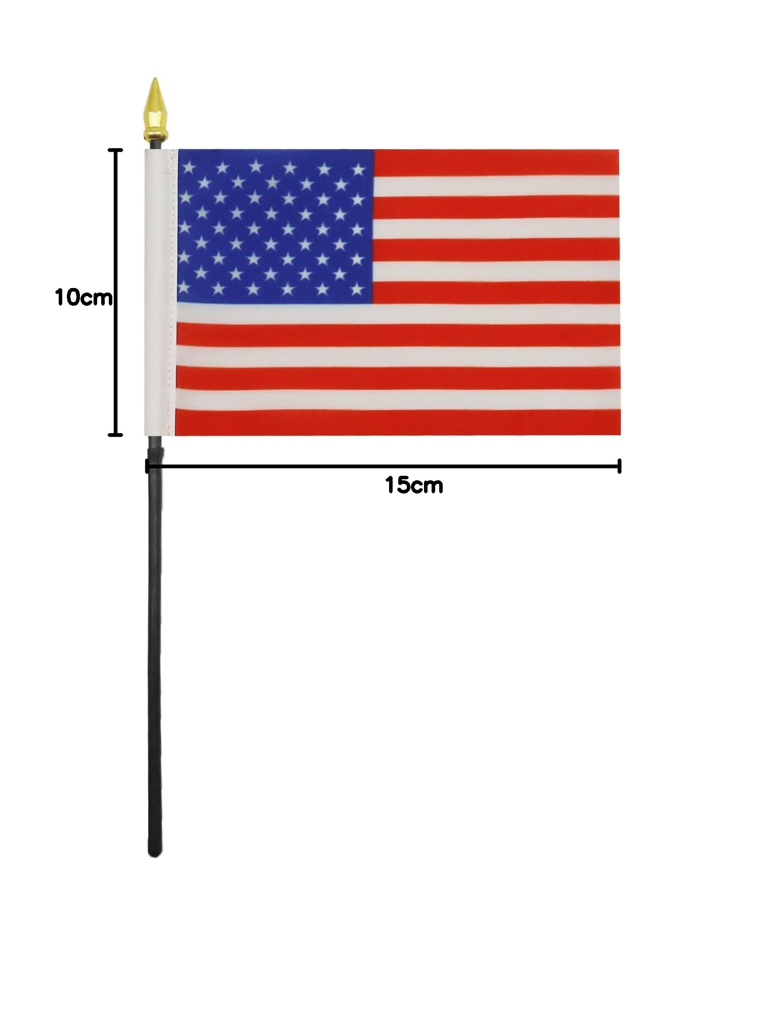 AZ FLAG Bandiera da Tavolo Stati Uniti 15x10cm Punta Dorata - Bandierina Americana USA