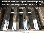 Outspark Universal Heat Plate Shield,Heat Tent,Flavorizer Bar,Burner Cover,Flame Tamer Replacement Parts for Gas Grill,Adjustable Extends from 11.75" up to 21",5 Pack,Porcelain Steel
