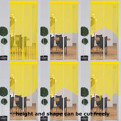 Taiyuhomes String Door Curtains Fly Screen Curtain For Window Decorations Living Room Doorways Crystal Plain Tassel (Yellow, 90x200cm) - Image 4