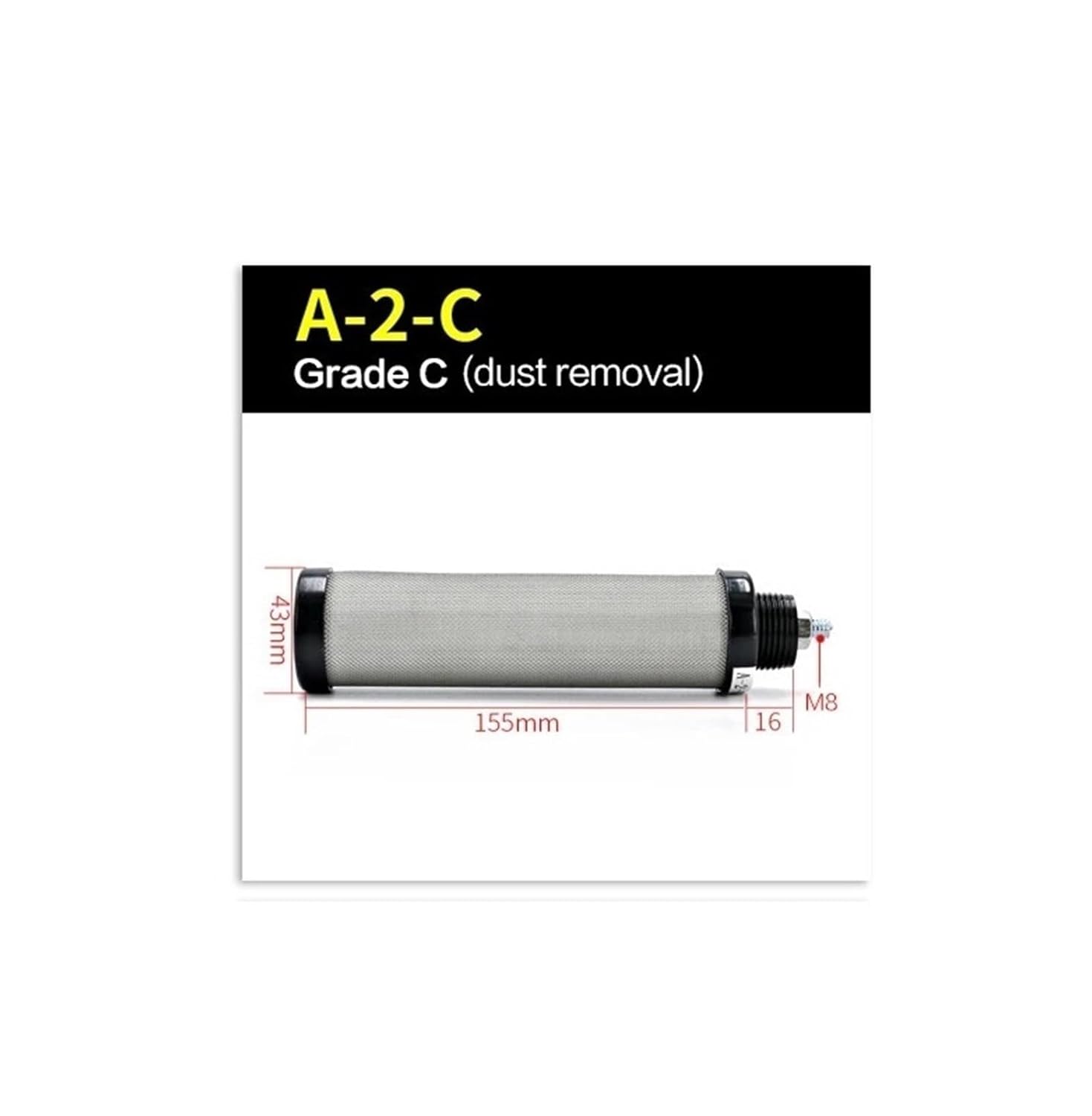 A-2 Filter Element air Compressor Precision Filter Compressed air Dehydration Oil-Water Separator Drying Screw(C)