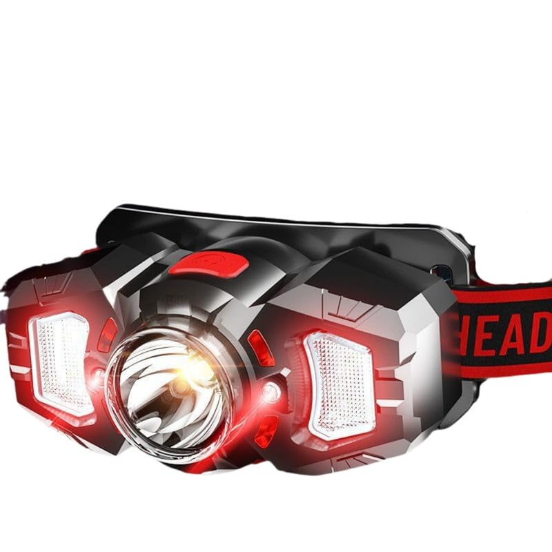 FIZZOQI® Rechargeable LED Headlamp | Compact, Portable & Bright for Outdoor Work, Emergency Use | Red-10W-image-46