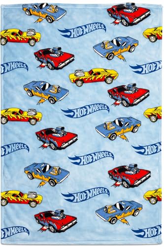 Hot Wheels Blanket (Baby/Toddler) | Hot Wheels Throw Blanket Soft Plush Fleece | Race Car Blanket Kids | Officially Licensed | Small/Medium