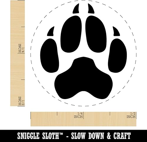 Miniatura 8 de Wolf Coyote - Sello de goma autoentintado con estampado de patas, para sellar tinta, planificadores de manualidades, 1 pulgada mediana, tinta azul
