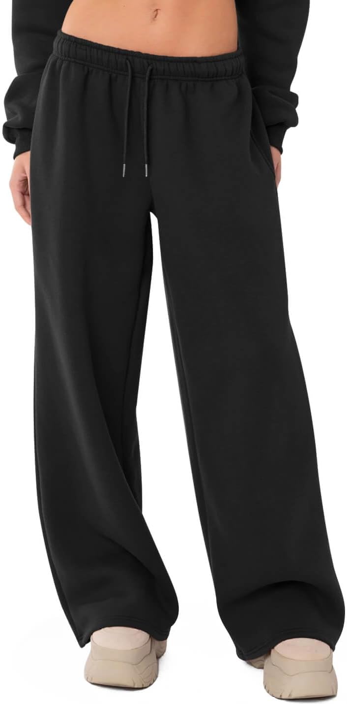 Ugerlov Wide Leg Sweatpants Women 2026 Trendy Fleece Lined Baggy Sweat Pants Athletic Lounge Sweatpant with Pockets