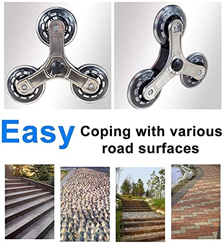 WEDF Klappbarer Einkaufswagen, Treppensteiger, Einkaufswagen, zusammenklappbarer Einkaufswagen auf Rädern, leichter… – Bild 7