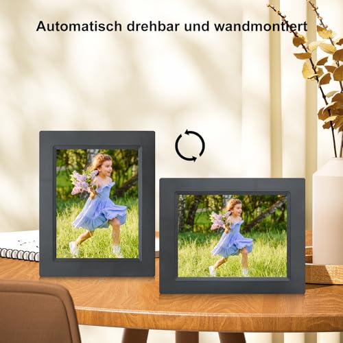 Digitaler Bilderrahmen 8 Zoll von Aowasi mit WLAN und Touchscreen