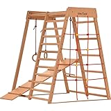 Escalada triángulo pikler RINAGYM, Parque Infantil Madera para niños, Gimnasio Bebe Madera con Red de Escalada, Escalera Sueca, Anillos, tobogán Bebe, Escalada niños , Juego Escalada niños 1- 5 años