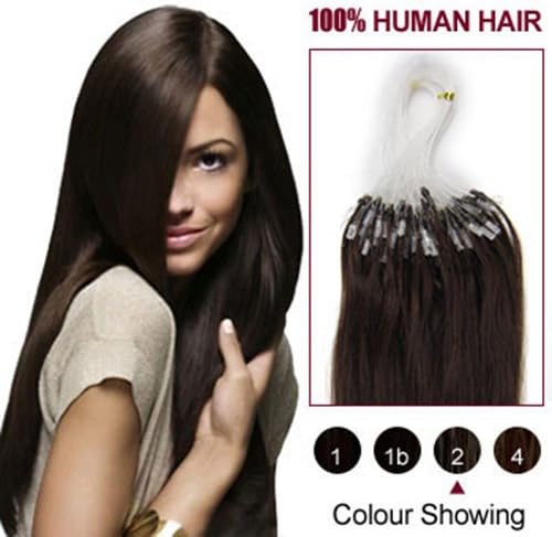 HairExtensionSale® Christmas Gifts 16"-26" Remy Loops Micro Rings Beads Tipped Human Hair Extensions 17 Colors for Your Best Selection 100s [1 Set Weight: 40-50 Grams,120-150 Gram for Full Head Volume Set]
