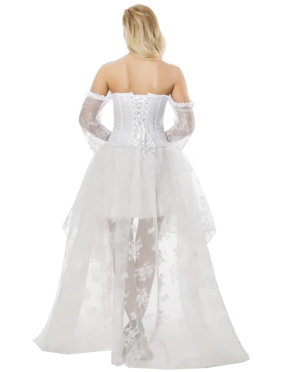 Grebrafan Damen Trachten Spitze Korsett Corsage mit Gothic Rock | Kostüm Korsett Frauen Karneval Pirat