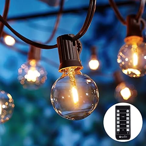 OxyLED Outdoor Led Lights, 27FT/8.3M 28 LED Bulbs Dimmable String Lights Garden Patio Outside String Lights Outdoor Garden LED Dimmable String Lights Outdoor for Garden Party Decoration Cover