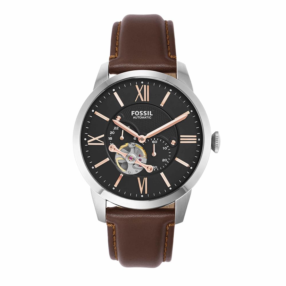 Fossil Men's Automatic Brown Leather Strap Watch