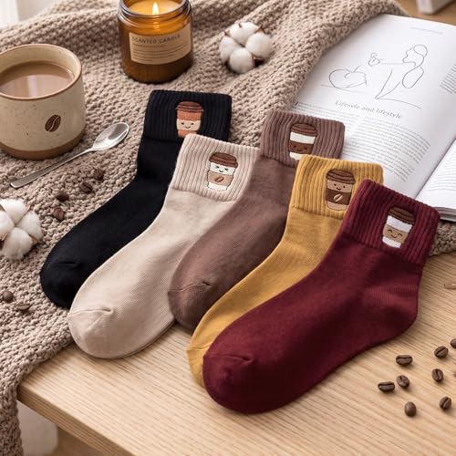 Image of Eurzom 10 Pairs Socks Womens Crew Elastic Ankle Length Cotton Socks Aesthetic Cute Lightweight Low Cut Gifts for Women
