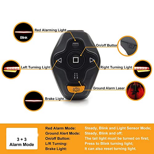 Andoer Luz traseira da bicicleta com freio para bicicleta luz traseira luz traseira USB inteligente