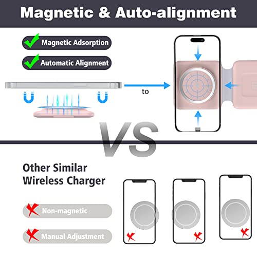 Charging Station For Apple Multiple Devices - 3 In 1 Magnetic Foldable Wireless Charger Dock - Travel Charging Pad For Iphone 14 13 12 Pro Max Plus Watch & Airpods #TOP1