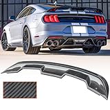 BEOC FIT for 2015-2024 Ford Mustang Carbon Fiber Print GT500 Style Rear Spoiler Trunk Spoiler Wing