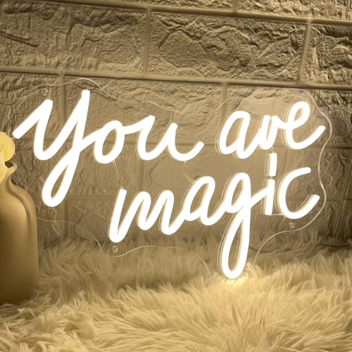 Image of You Are Magic Neon Sign LED Signs for Wall Decor Dimmable Neon Lights Sign USB Powered Light Up Sign for Bedroom Living Room Home Bar Man Cave Christmas Birthday Party Wedding Decoration Gifts