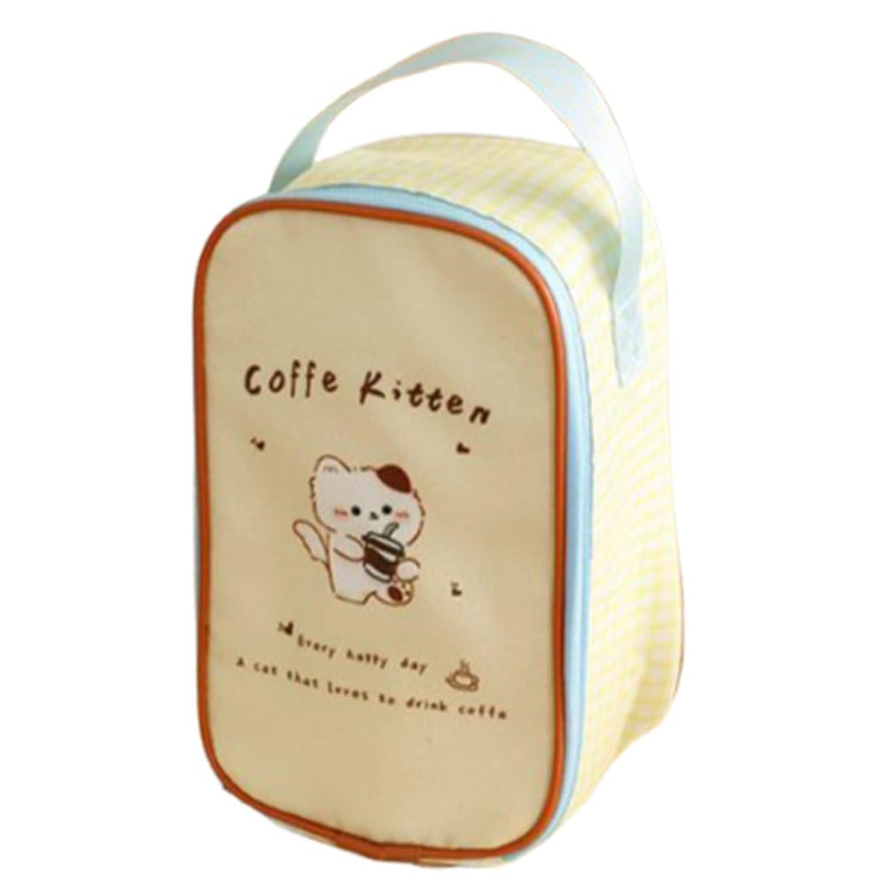 Sslvya Cartoon Cat Insulated Lunch Bag Reusable Lunch Box Thermal Cooler Tote Container For Men Women Work Travel Picnic Hiking