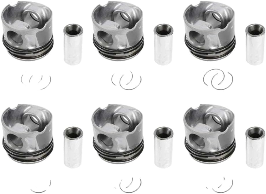 6-Piece Piston and Ring Kit Compatible with 3.0L TDV6 SDV6 306DT Diesel Engines for Discovery and Other Models