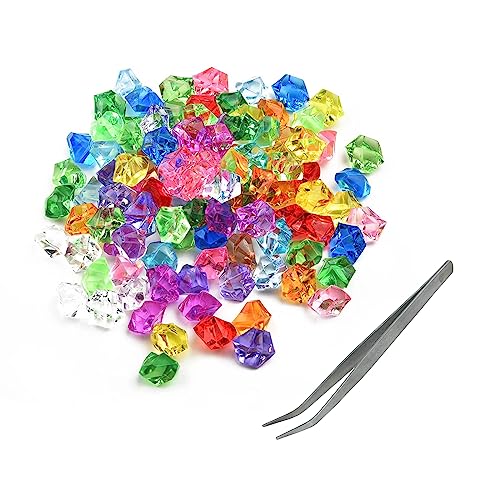 Cutiolly Gemas de Buceo,100pcs Gemas Acrílicas,Juguetes de Buceo Niños,Juguetes para Piscina,Gemas Colores,Diamantes Coloridos,Gemas Cristal,Gemas Juguete,Juguete de Diamante para niño