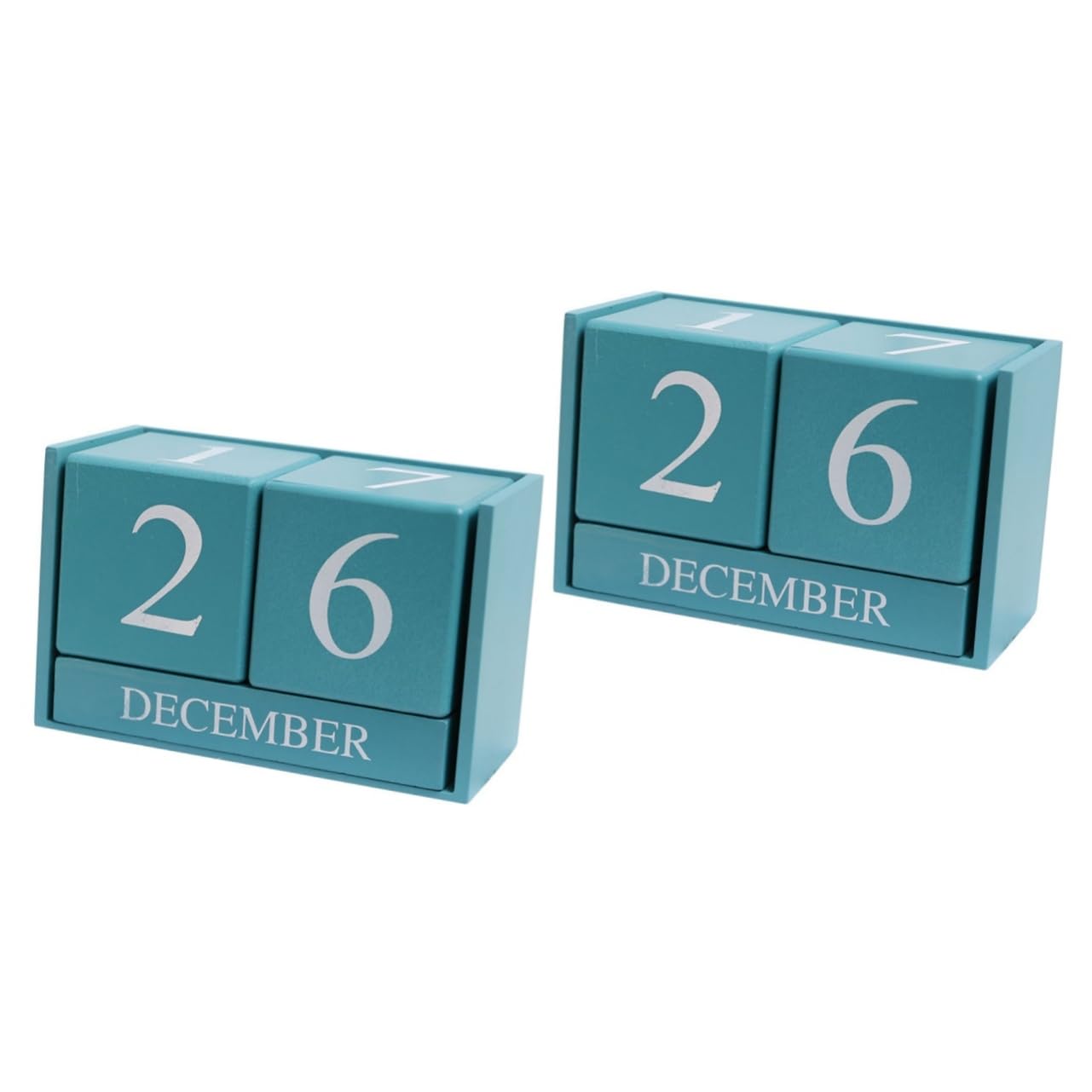 Lurrose 2 Stück Holz Tischkalender Mini Tischkalender Tischdekoration Für Den Schreibtisch Zuhause Rustikale Tischdekoration Schreibtisch Büro