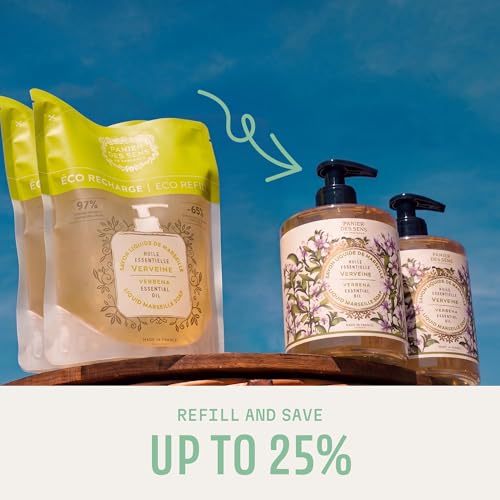 Image of Panier des Sens Lemon Verbena Liquid Hand Soap, 50.7 fl oz | Premium French Liquid Hand Soap | Savon de Marseille Soap | 97% Natural Ingredients | Gentle Daily Cleansing
