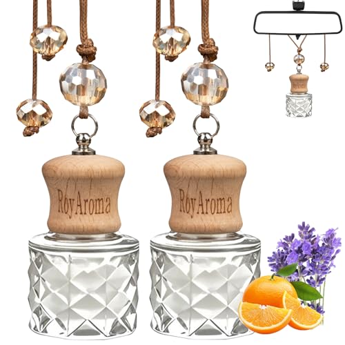 RoyAroma Eco-Friendly Car Air Freshener Diffuser, Hanging Car Diffuser 2-Pack, Natural Essential Oil Car Perfume, Long Lasting Scent for Auto & Home | Cologne