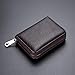 Suweibuke Genuine Leather Credit Card Holder Wallet RFID Blocking Secure Card Case ID Case Organizer Zipper Wallet (A-Classic Coffee)