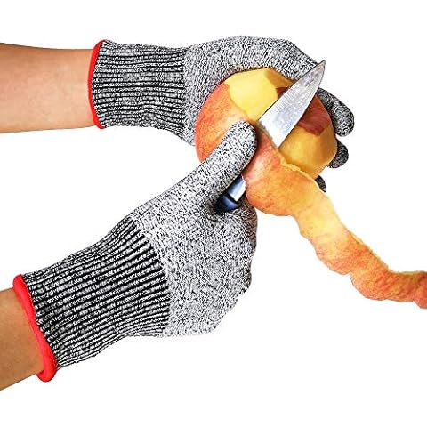 Qear Safety cut protect HPPE yarn knitted work safety gloves for assembling, DIY, kitchen, cut level 3 ((X-large) Cover