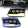 VLAND LED Headlight Fit for RAM 1500/2500/3500 2009-2018 RAM Classic 2019-2021 Headlights, Projector/Clear