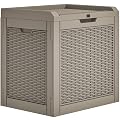 YITAHOME 32 Gallon Deck Box, Resin Storage with Lockable Lid & Side Handles, Indoor Outdoor Small Container for Patio Cushion, Garden Pool Accessories, Backyard Furniture, Water Resistant