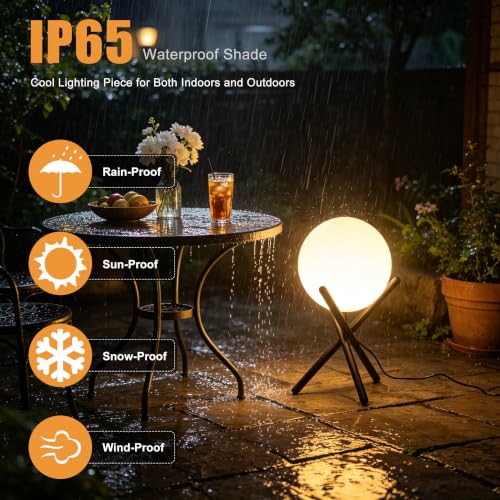 Image of Lightdot 13.8-in Outdoor Globe Floor Lamp, 3000K Warm White LED Ball Lamp