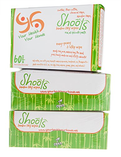 YHYH - REFILL - ALL NEW, THICKER! All Natural! Multi-Purpose Dry Bamboo Wipes, 180 count, 6
