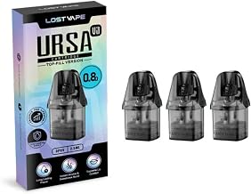 Lost Vape Ursa POD Cartridge 2.5ml 3 Pack for Lost Vape Ursa Replacement Pods for URSA Series Compatible with Lost Vape URSA Nano Pro, URSA Nano, Nano S, URSA Baby, Baby Pro and More (0.8Ω)