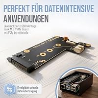 db-tronic Raspberry Pi 5 8GB PCIe M.2 NVMe Set | 64GB Edition | Netzteil 27W | Metallgehäuse | Active Cooler | M.2 NVMe SSD PCIe Board | Ideal für Smart Home, Retro Gaming & Home Assistant – Ansicht 4