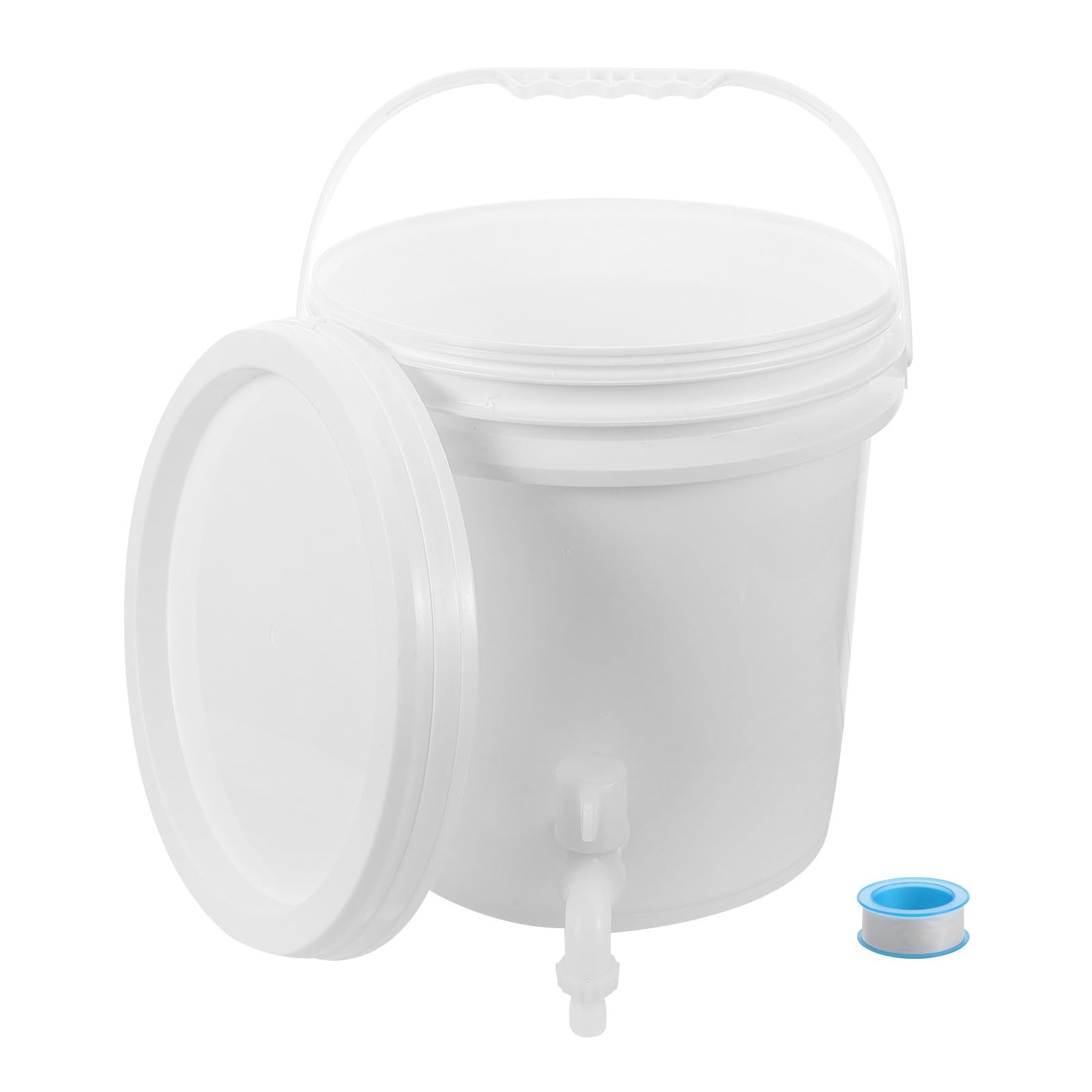 Jerrican d'eau Portable 10l en Plastique Blanc avec Robinet, Seau de Voyage Robuste pour Liquide, pour Camping et Activités de Plein Air