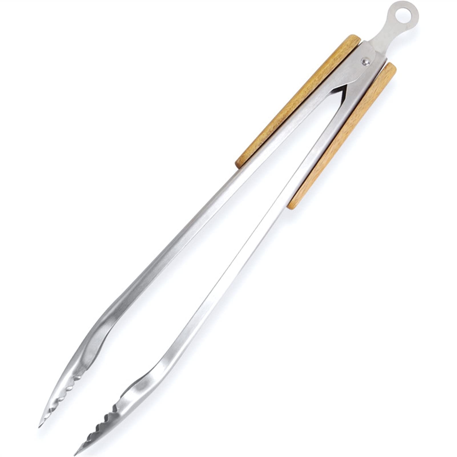 Pinza de 18 pulgadas de largo con empuñaduras de madera de acacia, pinzas de barbacoa de servicio pesado (Color : Set of 1)