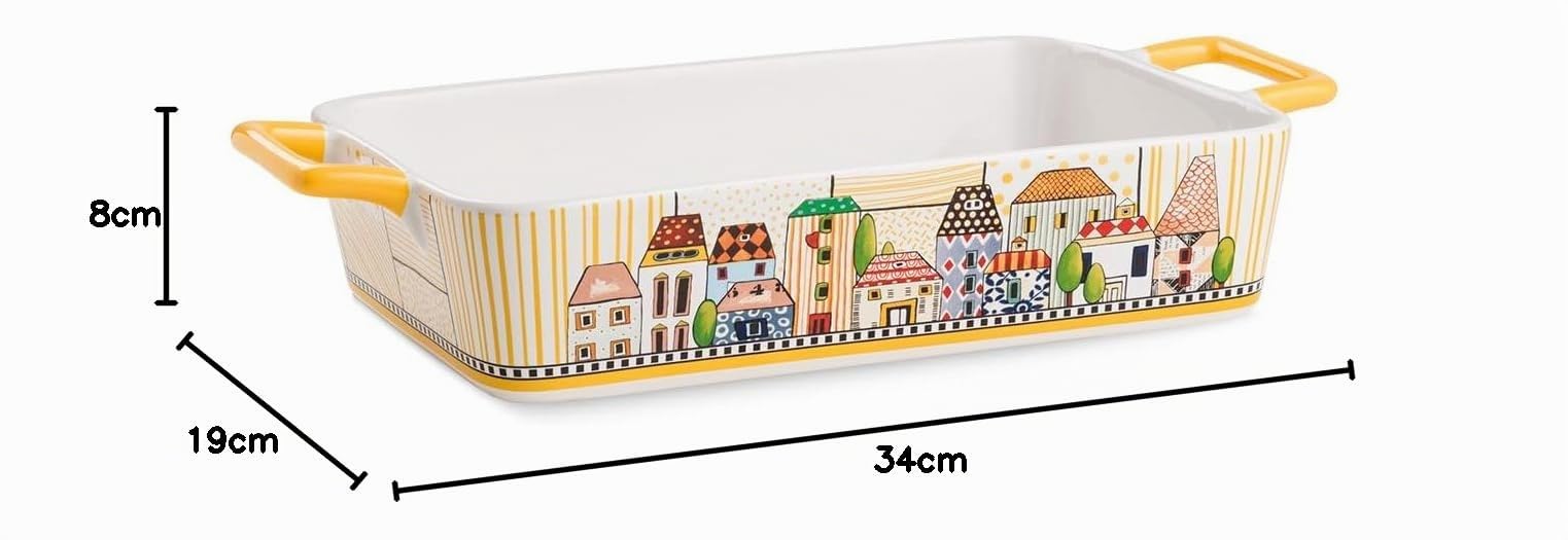 EGAN Pirofila da forno Paese Mio colore Giallo 34×19 cm