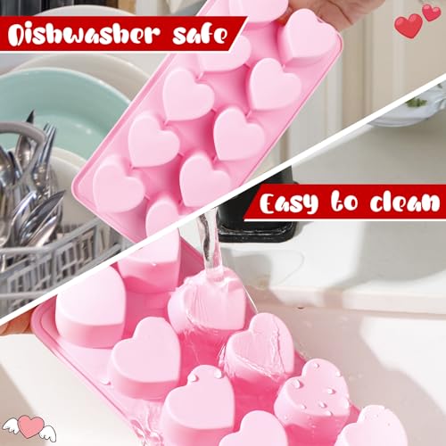 Hushee Pack de 3 Moldes para Hielo Forma Corazón de Silicona miniatura 6