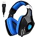 Sades AW80 USB Stereo Gaming Headset Over Ear with Mic Noise Reduction Bass Vibration Volume Control LED for PC Computer MAC(Black)