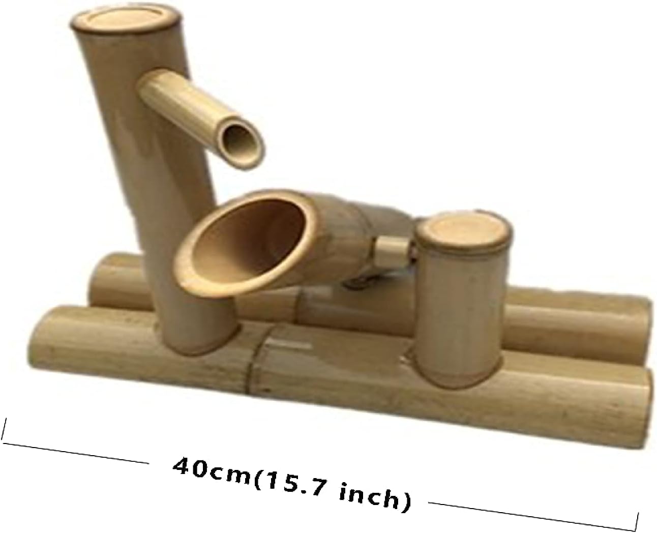 Bird Bath Water Features for The Garden Solar Powered,Bamboo Fountainese Style Bamboo Jinglu Water Device Flowing Water (40Cm)
