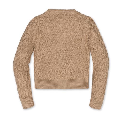 Image of Hope & Henry Girls' Long Sleeve Fancy Cardigan Sweater with Stripe Trim