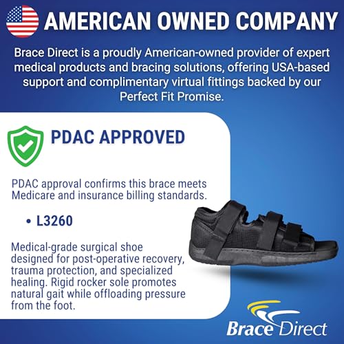 Image of Brace Direct Post Op Shoe & Medical Foot Brace - Stress Fracture, Broken Toe & Bunion Support L3260 - Orthopedic Walking Immobilizer for Left or Right Foot (MD - WOMENS US SHOE: 6.5-8) (Pack of 2)