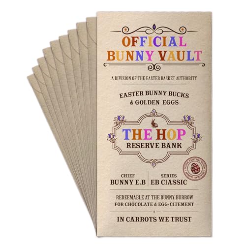 NELXI Easter Cards with Envelopes, Bunny Bucks, Easter Money Holders for Teens Boy Girl Toddler Baby, Basket Stuffers, Cash Gift Holder, Cute Bunny Carrot Design, Holiday Surprise Idea, Pack of 10
